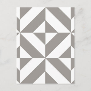 Silver Gray Geometric Art Deco Postcard