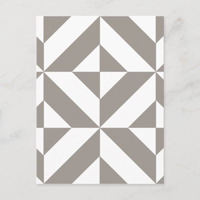Silver Gray Geometric Art Deco Postcard (Front)