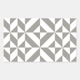 Silver Gray Geometric Art Deco Rectangular Sticker