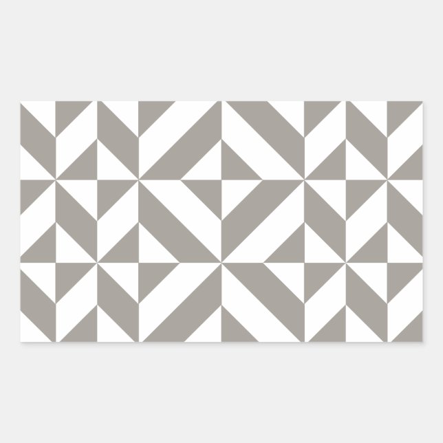 Silver Gray Geometric Art Deco Rectangular Sticker (Front)