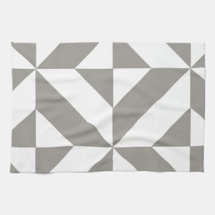 Silver Gray Geometric Art Deco Towel