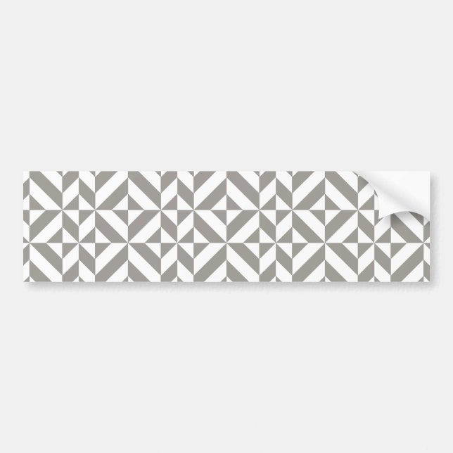 Silver Gray Geometric Deco Cube Pattern Bumper Sticker (Front)