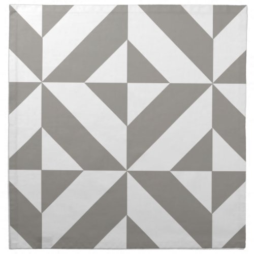 Silver Gray Geometric Deco Cube Pattern Cloth Napkin