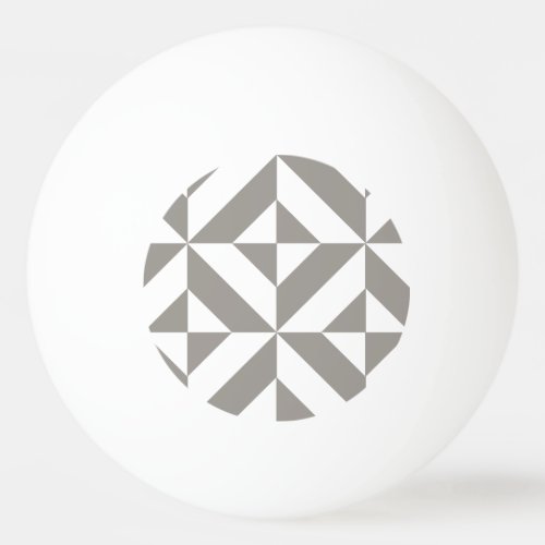 Silver Gray Geometric Deco Cube Pattern Ping Pong Ball