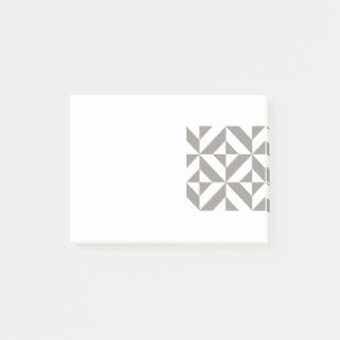 Silver Gray Geometric Deco Cube Pattern Post-it Notes