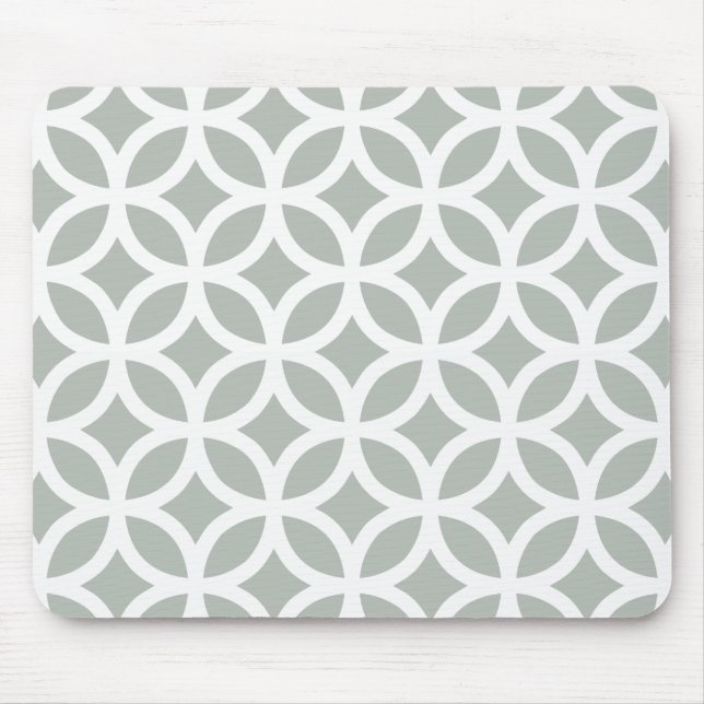 Silver Gray Geometric Mouse Pad (Front)