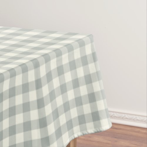 Silver Gray Gingham Cotton Tablecloth