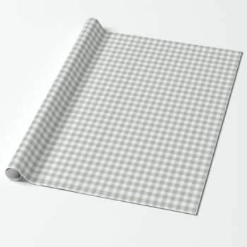 Silver Gray Gingham Wrapping Paper by Richard__Stone at Zazzle
