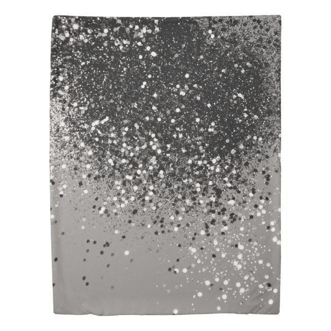 Silver Gray Glitter #1 #shiny Duvet Cover (Front)