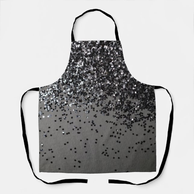Silver Gray Glitter #4 (Faux Glitter) #shiny #art Apron (Front)