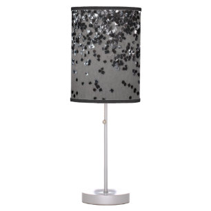 Silver Gray Glitter #4 (Faux Glitter) #shiny #art Table Lamp