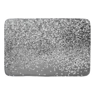 Silver Gray Glitter #5 (Faux Glitter) #shiny #art Bath Mat