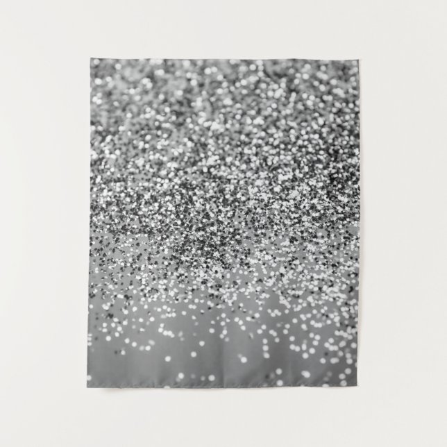 Silver Gray Glitter #5 (Faux Glitter) #shiny #art  Tapestry (Front)