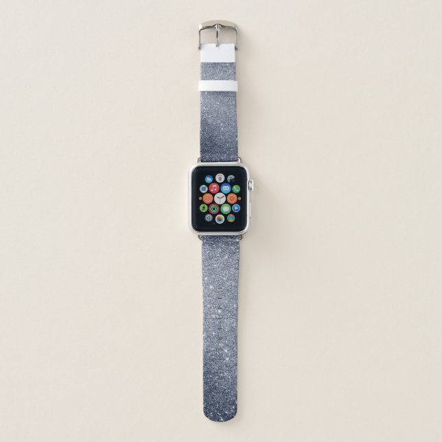 Silver gray Glitter Apple Watch Band (Front)