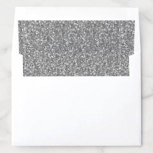 Silver Gray Glitter Envelope Liner for Invitations