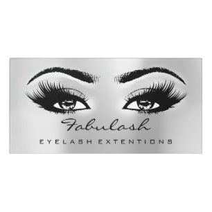 Silver Gray Glitter Gold Beauty Salon Lash Makeup Door Sign