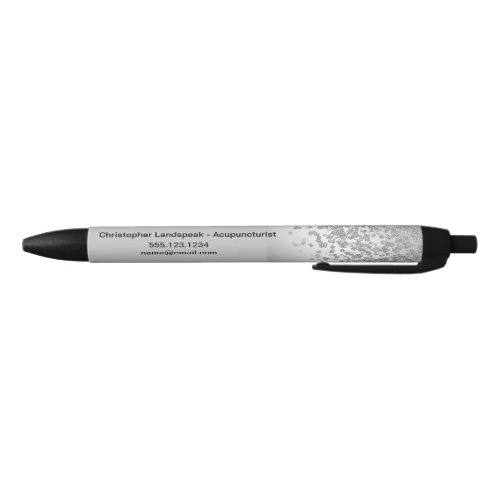 Silver Gray Glitter Health Promotion Strategy Black Ink Pen