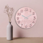Silver Gray Glitter Minimal Pink Rose Blush Girly Large Clock<br><div class="desc">Time to Shine: The Clock That Blends Glitter, Grace, and Girly Charm! 🕒 Tick-tock, tick-tock... Imagine a clock that doesn’t just tell time but tells a story of elegance and style. Enter the "Silver Gray Glitter Minimal Pink Rose Blush Girly Large Clock" by FlorenceK, a timepiece that’s as much a...</div>