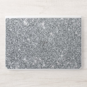 Silver Gray Glitter Textured HP Laptop Skin