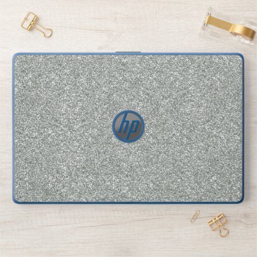 Silver Gray Glitter Textured HP Laptop Skin