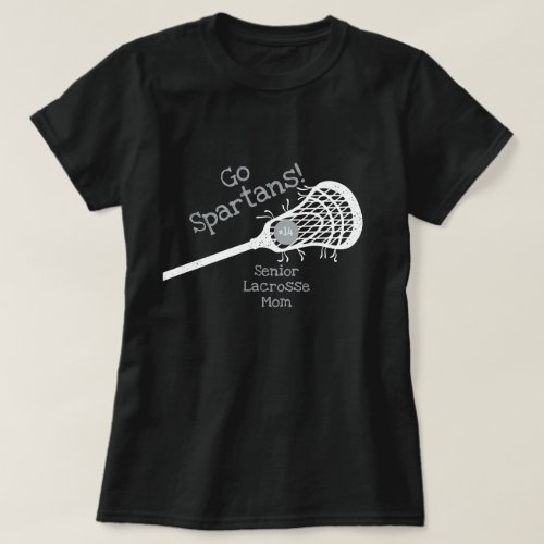 Silver Gray Go Team Lacrosse Mom T_Shirt