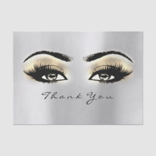 Silver Gray Gold Blush Mermaid Thank You Eyes Tissue Paper