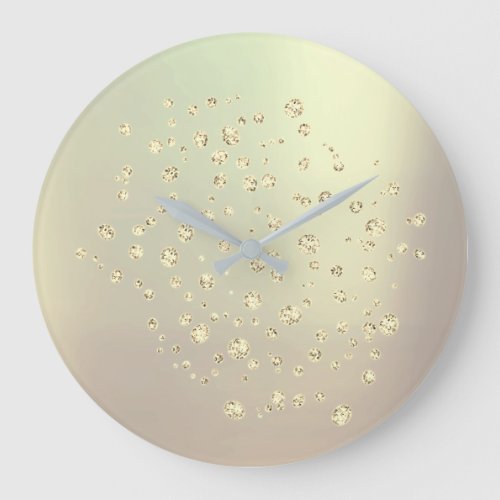 Silver Gray Gold Foxier Metallic Swarovski Crystal Large Clock