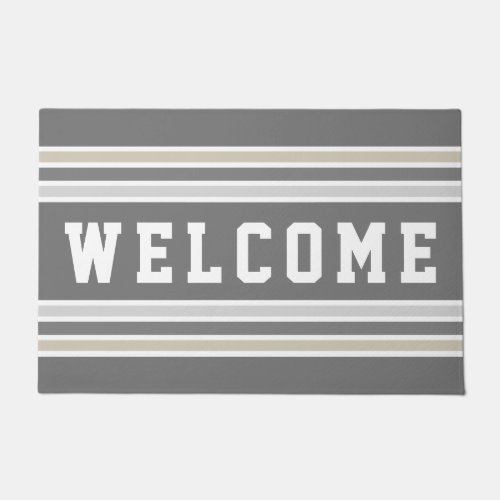 SilverGrayGold Welcome Mat