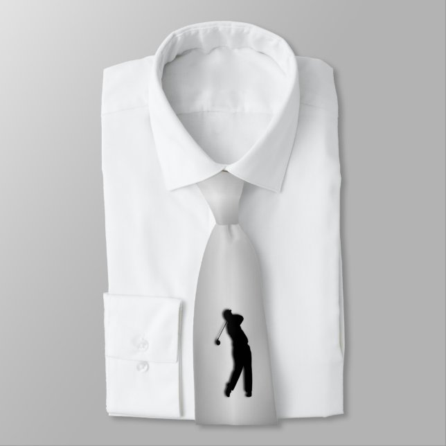 Silver / Gray Golf Neck Tie (Tied)