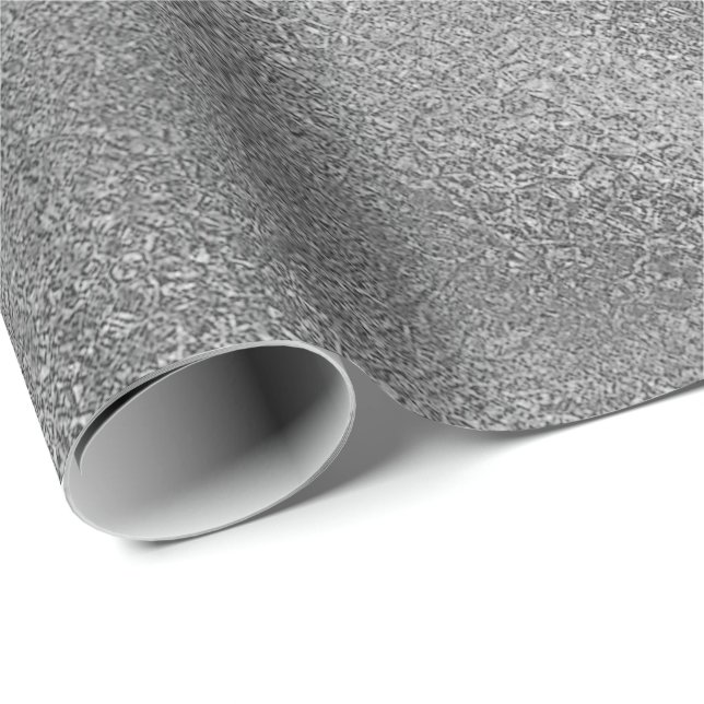Silver Gray Graphite  Shiny Glass Metallic VIP Wrapping Paper (Roll Corner)