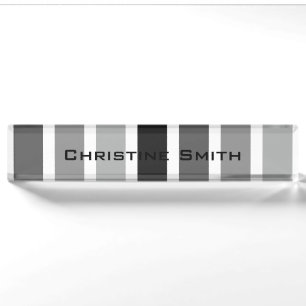 Silver Gray Hues Desk Name Plate
