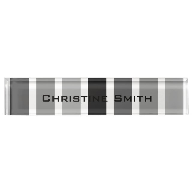 Silver Gray Hues Desk Name Plate (Front)