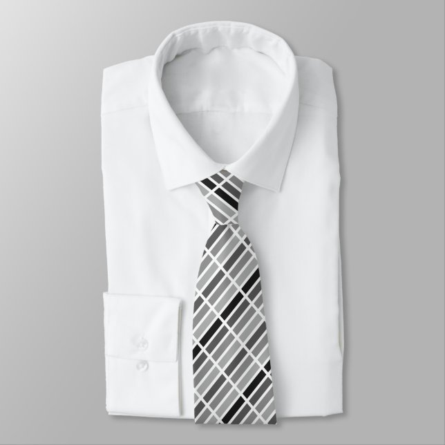 Silver Gray Hues Neck Tie (Tied)