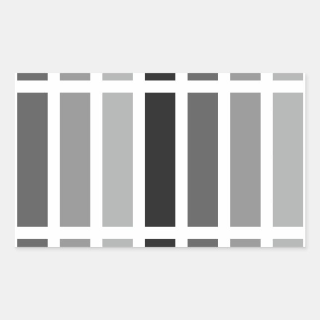 Silver Gray Hues Rectangular Sticker (Front)