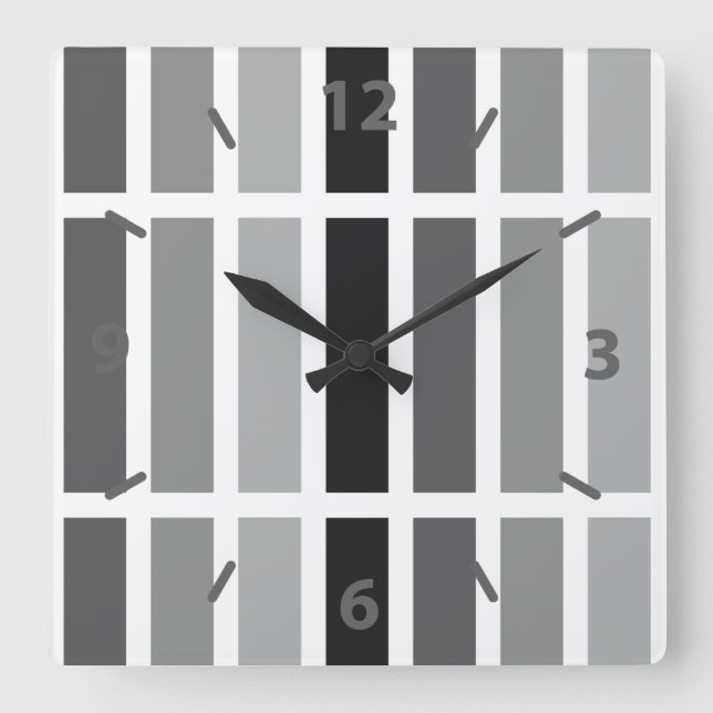 Silver Gray Hues Square Wall Clock (Front)