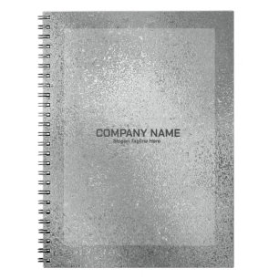 Silver gray iridescent shimmering glass texture notebook