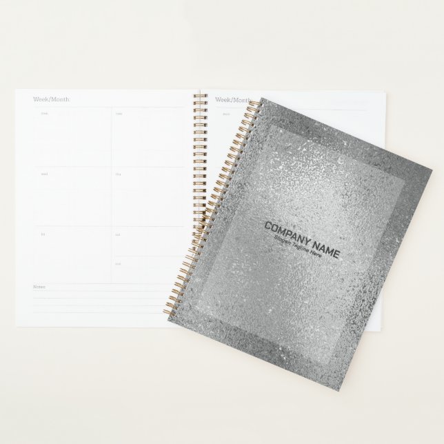 Silver gray iridescent shimmering glass texture planner (Display)