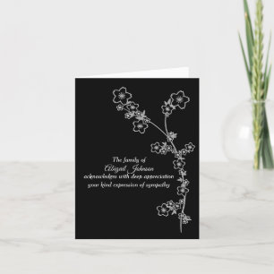 Silver Gray Japanese Foliage Sympathy Thank You Card