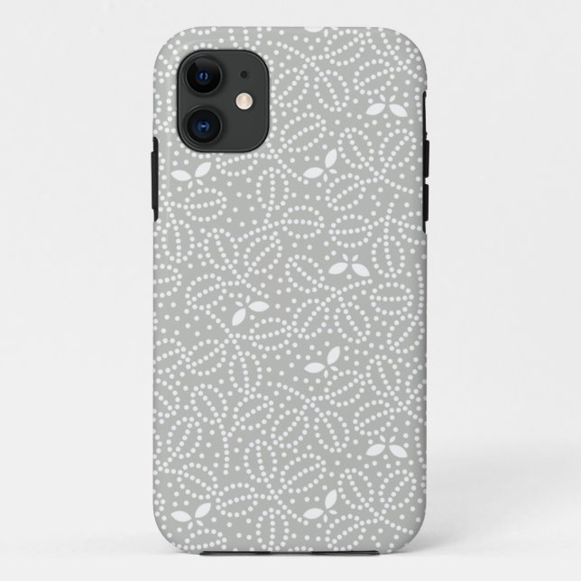 Silver Gray Leaf Pattern iPhone 5 Case (Back)