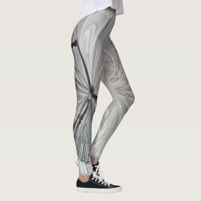 Silver Gray Leggings With Butterfly Pattern (Right)
