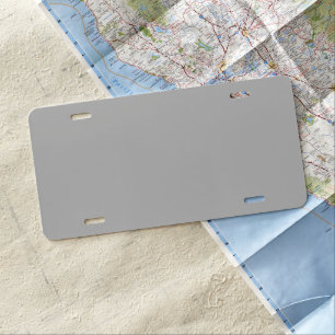 Silver Gray License Plate