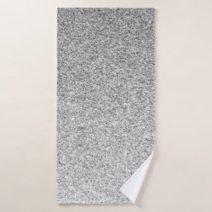 Silver gray light glitter sparkles bath towel