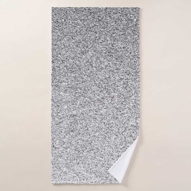 Silver gray light glitter sparkles bath towel (Bath Towel)