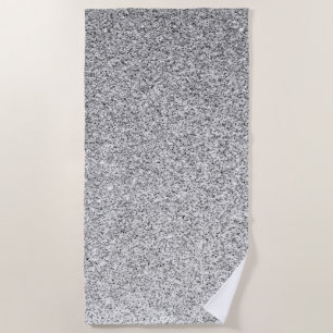 Silver gray light glitter sparkles beach towel