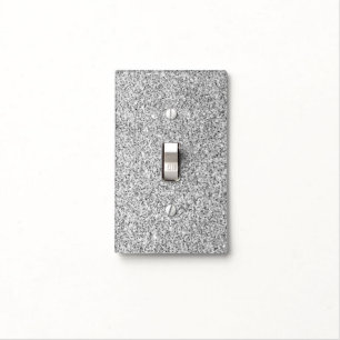 Silver gray light glitter sparkles black white switch cover