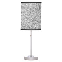 Silver gray light glitter sparkles black white table lamp