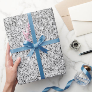 Silver gray light glitter sparkles black white wrapping paper
