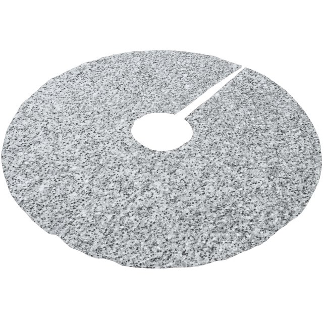 Silver gray light glitter sparkles brushed polyester tree skirt (Angled)