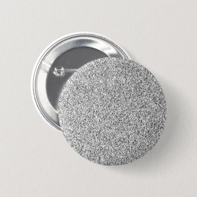 Silver gray light glitter sparkles button (Front & Back)