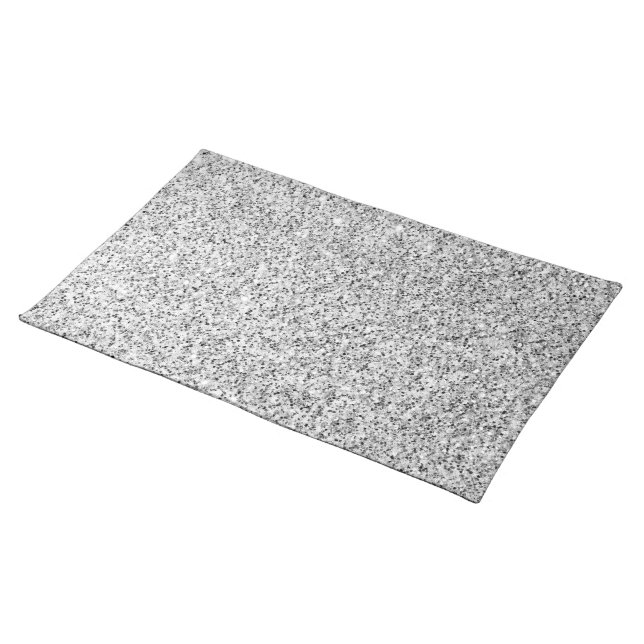 Silver gray light glitter sparkles cloth placemat (On Table)